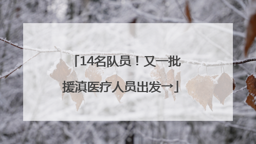 14名队员！又一批援滇医疗人员出发→